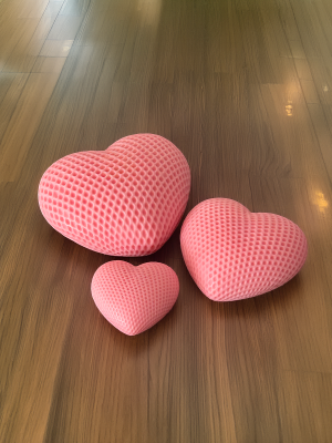 Pack Decoración en Cera TRES CORAZONES Color Rosa