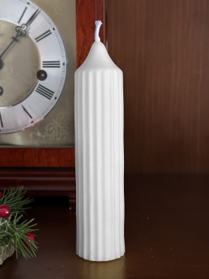 Vela Columna Rallada Blanca