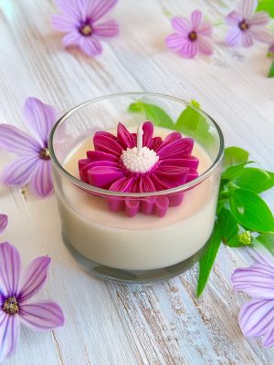 Vela aromática de soja en vaso de cristal 125 g – AROMA A VIOLETAS